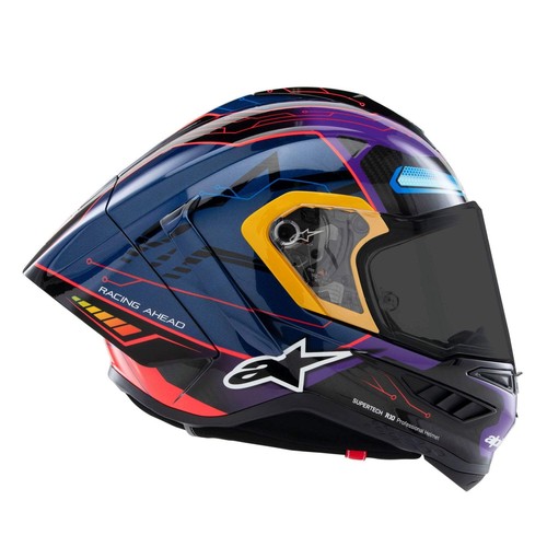 Casco de moto Alpinestars Supertech R10 Martinator R01 azul púrpura - Imagen 7 de 13