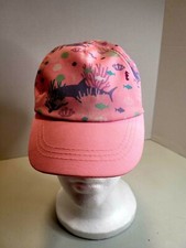 Children's Pink Nautical Shark Ocean Adjustable Strapback Ball Cap/ Hat