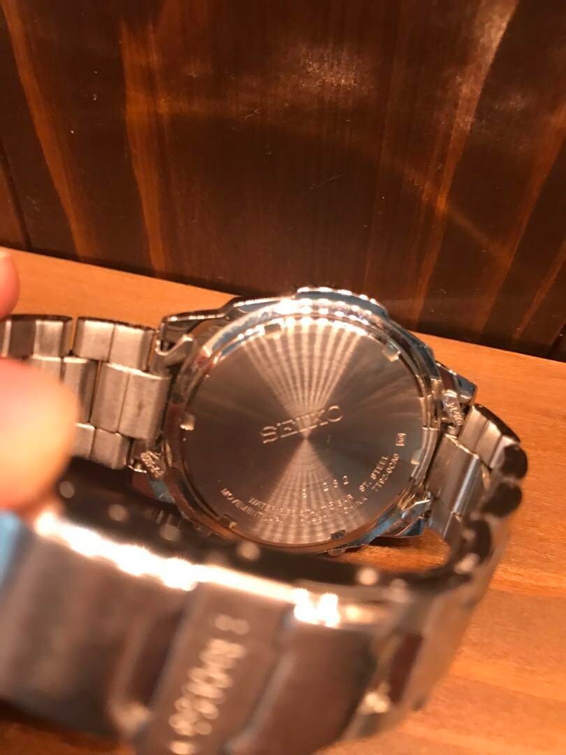 Seiko Chronograph 50m 7T92-0CA0 Quartz Black Mens Watch | eBay