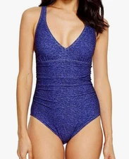 TYR Women Mantra V-Neck ControlFit One Piece Swim Suit - Blue - Size 6 - $80