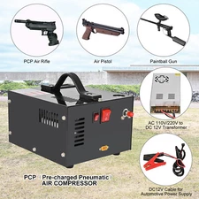 PCP Air Compressor 4500PSI/30MPa PCP Rifle/Pistol Manual-Stop w/Built-in Fan