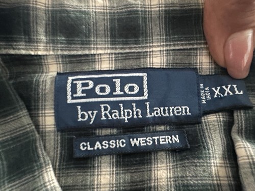 Camisa Western Polo Ralph Lauren Para Hombres Gris Verde Cuadros Perla Snap Vaquero XXL - Imagen 7 de 8