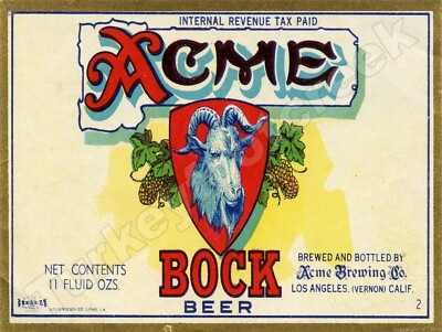 Acme Bock Beer Label 9