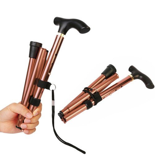 Adjustable Walking Cane Aluminum Walking Stick Folding Collapsible Travel Hiking - Picture 12 of 16