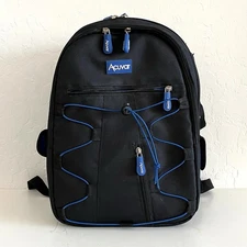 Acuvar Padded Camera Backpack Lightweight Organizer Bag - Black/Blue