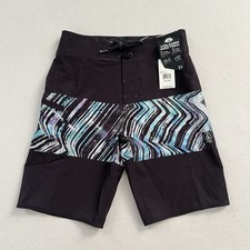 NWT Volcom Macaw Mod Tech Boy Board Shorts Swim Trunks Black Swimsuit 25 / 10
