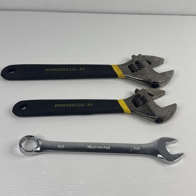 Pittsburgh Pro Adjustable Wrench 10''  & 12  inch Cushion Grip