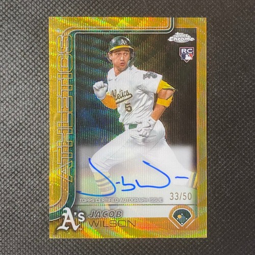 2025 Topps Chrome Baseball #RA-JWI Jacob Wilson Gold Wave Refractor RC Auto /50