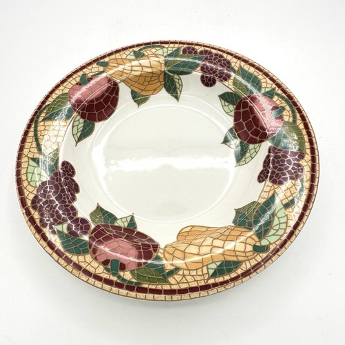 Pier 1 Mosaic Fruit Pattern Earthenware Italy Pasta Bowls 9.25 Inch Set Of Three - Picture 2 of 11