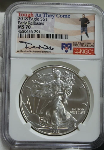 2018 Silver Eagle $1 Tough As They Come Early Releases NGC MS70