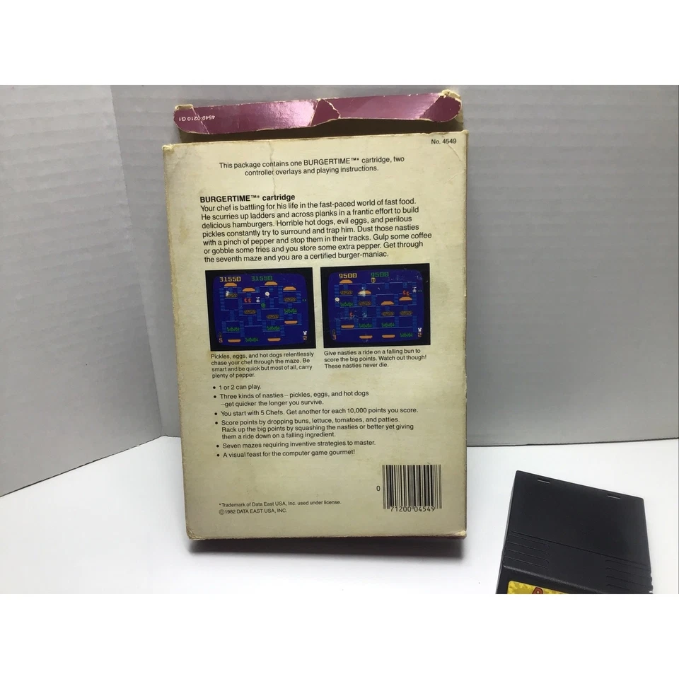 BurgerTime Intellivision Video Game w/ Box 1983 - Image 3 of 4