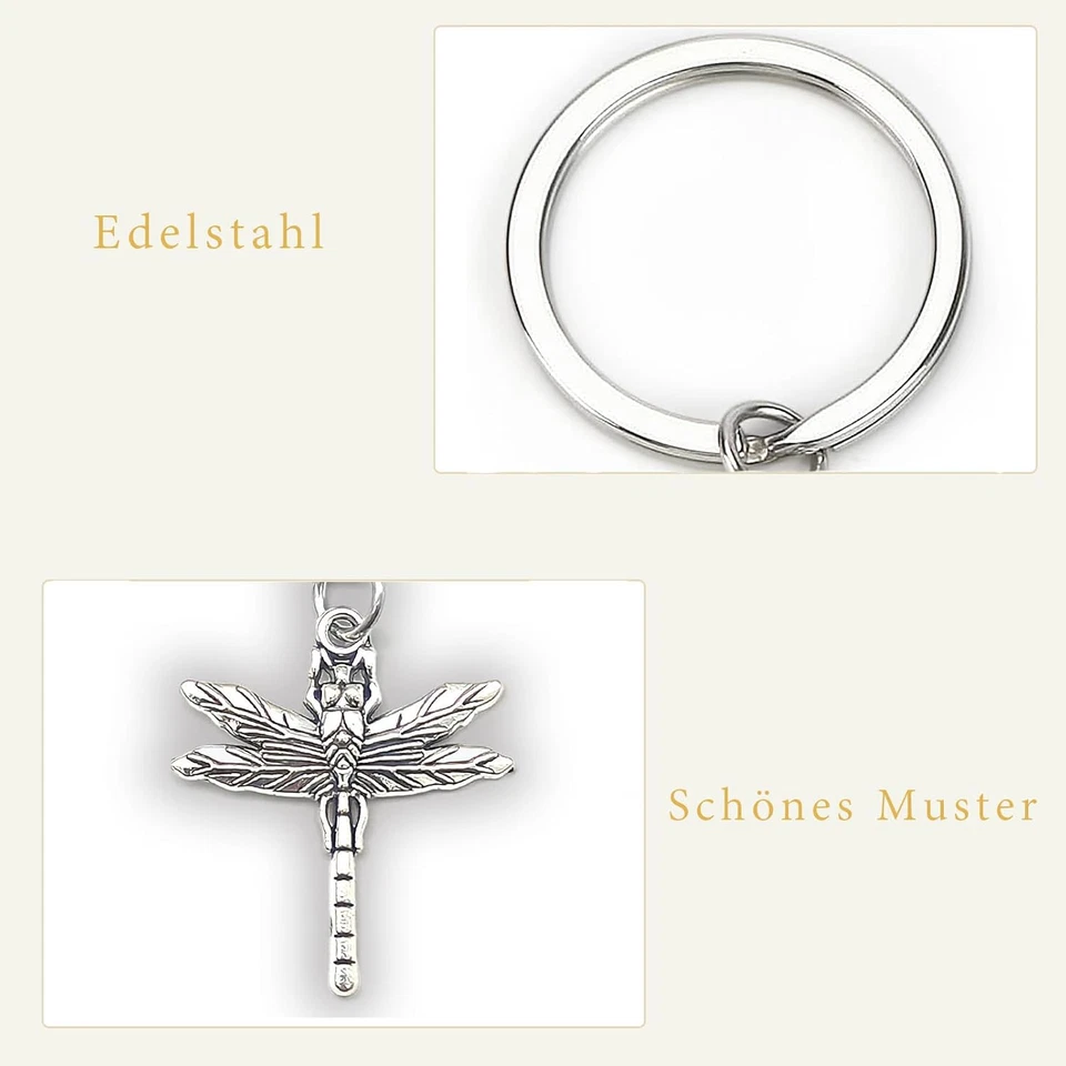 Libellen Schlüsselanhänger Glücksbringer Geschenk Insektenliebhaber Anhänger - Bild 4 von 4