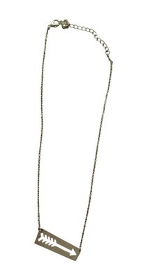 Silver Tone Chain Necklace with Arrow Pendant Fashion Costume Jewelry