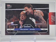 2025 WWE Topps Now #36 CM Punk & Paul Heyman Black Foil Parallel 08/10