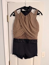 Dancewear - Weissman- Draped bodice biketard - style 11235, Adult Large