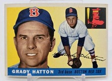 1955 Topps Baseball GRADY HATTON Base #131 Boston Red Sox Mid VG-EX (Corners)