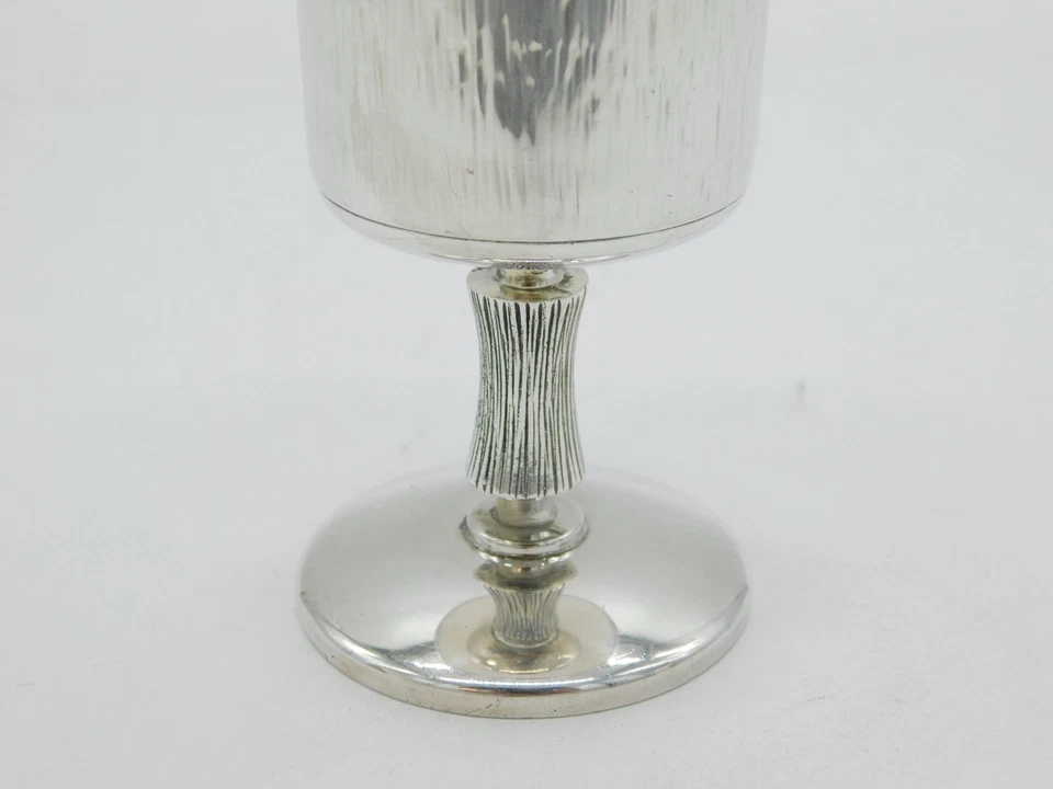 Sterling Silver Textured Bark Pattern Wine Goblet Vintage 1977 Sheffield - Image 3 of 4