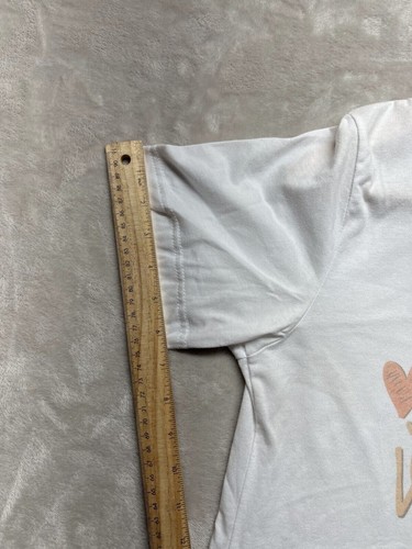 Bella+Canvas T-Shirt Girl's Size M White Cotton Print Crew Neck Short Sleeve - Picture 7 of 8