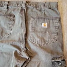 Carhartt Men's Army Green Cargo Work Pants