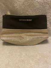 Bolso sin asas/bolso Victoria's Secret negro y dorado brillante nuevo con etiquetas