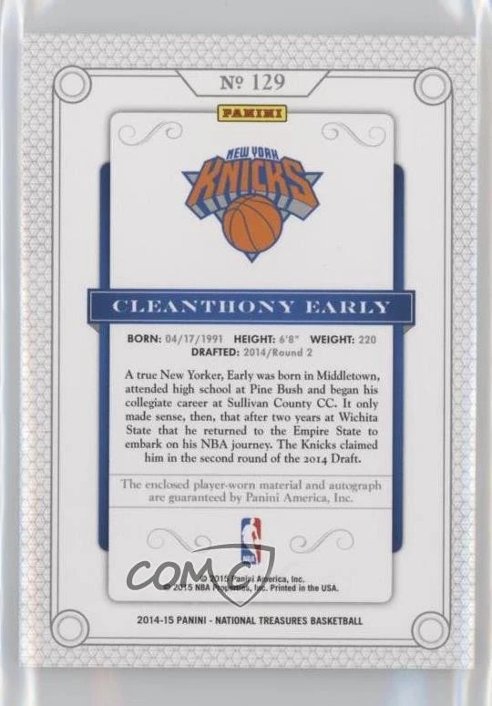 2014 National Treasures Gold /25 Cleanthony Early #129 RPA Rookie Patch Auto RC - Image 2 of 2