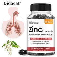 Zinc Quercetin Vegetarian 30/60/120 Capsules, Antioxidant Immune Support