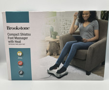 Brookstone Shiatsu Foot Massager Heat Compact Portable Built in Cord New