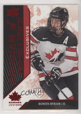 2019 Team Canada Juniors Program of Excellence Exclusives 75/150 Bowen Byram 7yx