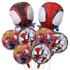 Spidey and Friends Birthday Decorations, Spider-Man Balloons, 8pcs