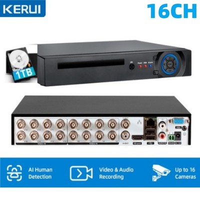 Used H.265 16Channel Security 5MP Recorder DVR Hybrid with 1TB HDD CCTV/TVI/TP