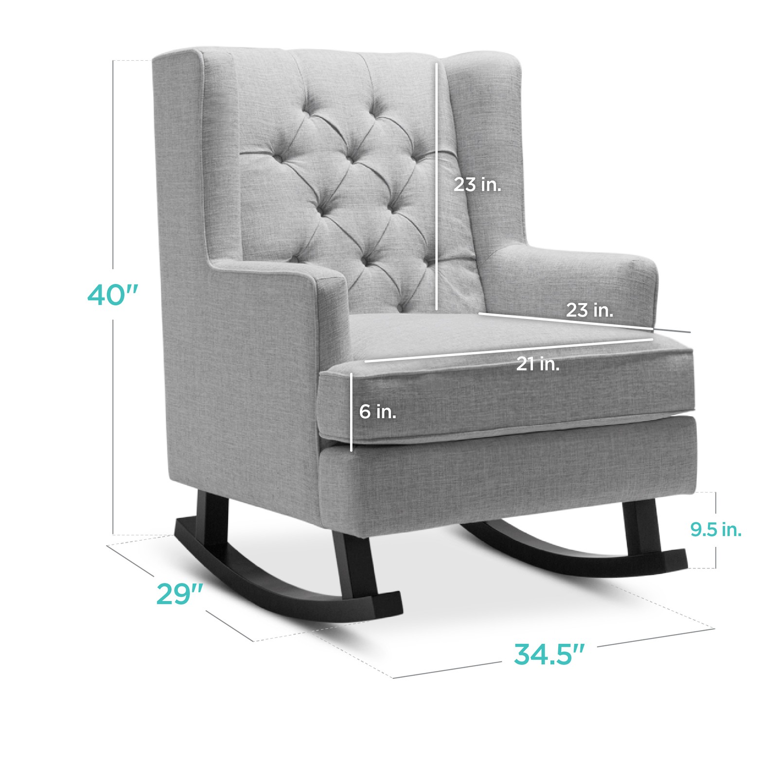Best Choice Products Tufted Upholstered Wingback Rocking Chair