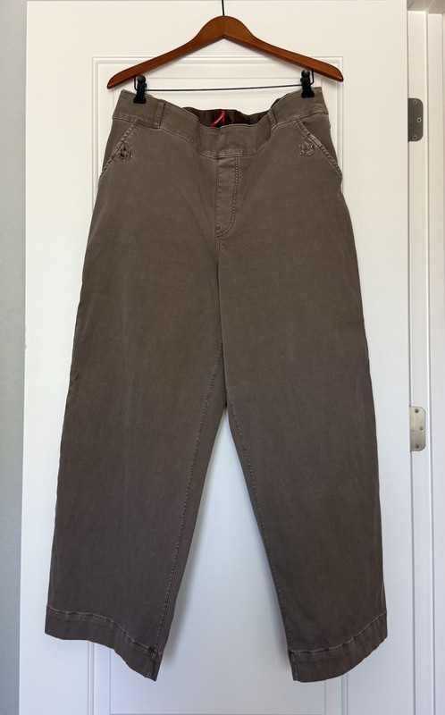 Spanx Womens Khaki Wide Leg Pants - Stretch Size 2X