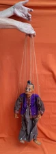 ANTIQUE BURMESE THAILAND MARIONETTE HAND CARVED DOLL PUPPET 22" TALL