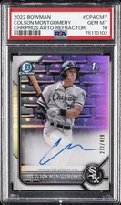 2022 BOWMAN CHROME PRSPCT AUTOS REFRACTOR COLSON MONTGOMERY 277/499 PSA 10 AUTO
