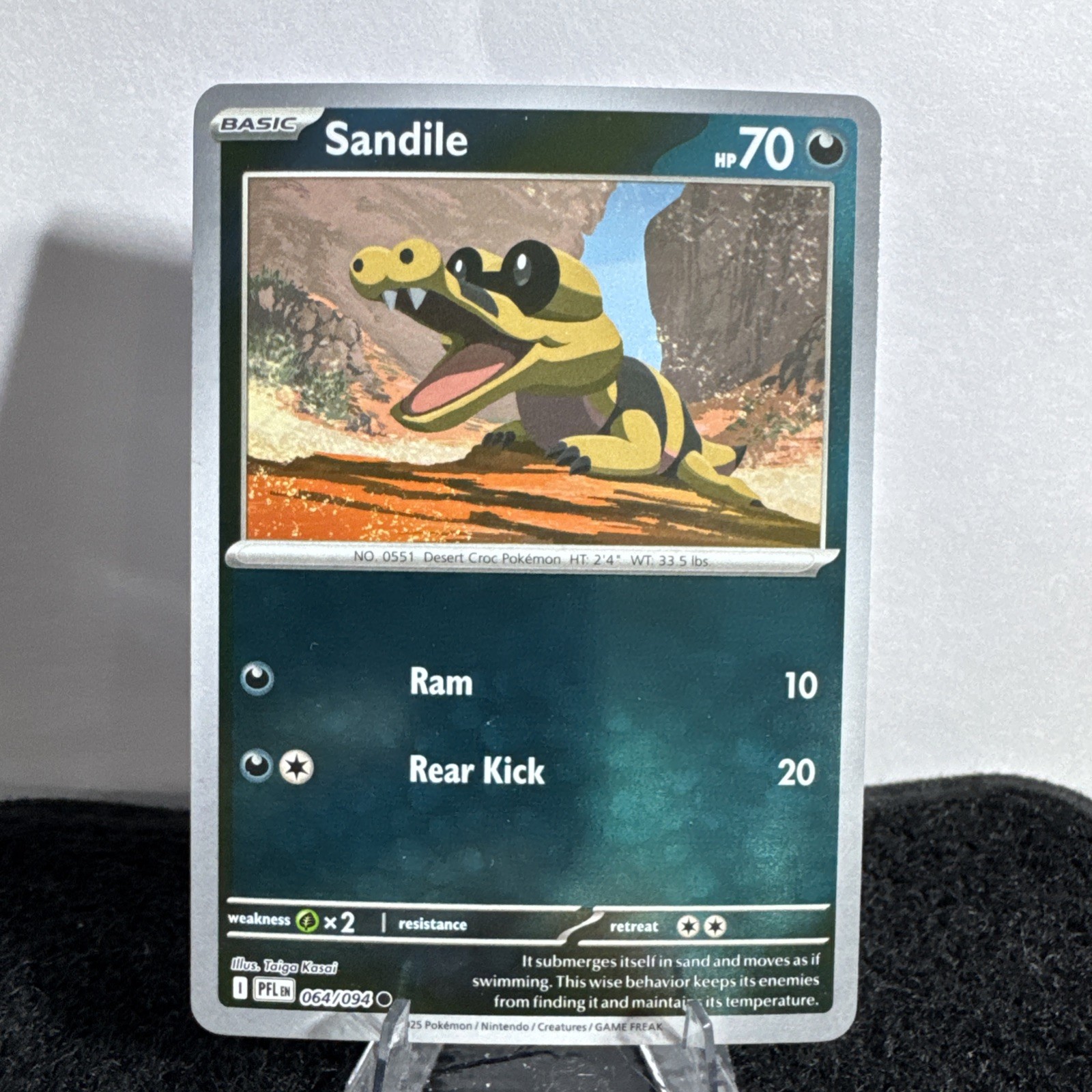 Pokémon TCG Sandile 064/094 Phantasmal Flames Reverse Holo NM