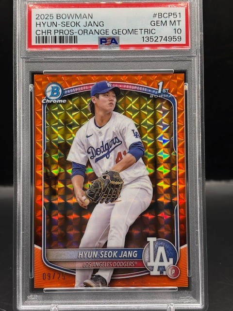 2025 Bowman #BCP-51 Hyun-Seok Jang 1st Bowman Orange Geometric /25 PSA 10 Gem MT