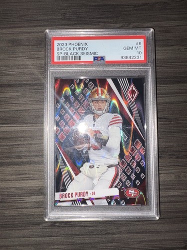 2023 Panini Phoenix Brock Purdy Black Seismic /10 49ers PSA 10 GEM MINT