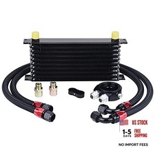 AN10-10AN Oil Cooler Kit Universal Engine Transmission Aluminium Alloy 10 Row