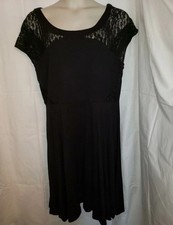 NWT TORRID BLACK LACE JERSEY DRAPE DRESS SIZE 3 LITTLE BLACK DRESS