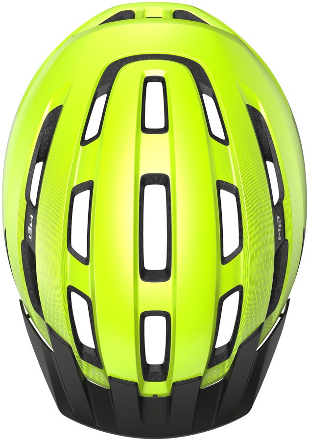 MET Downtown MIPS Bike Helmet - Fluo Yellow, Lightweight Urban Safety Helmet