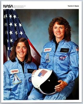 NASA TEACHER IN SPACE MCAULIFFE & MORGAN ASTRONAUT SHUTTLE PHOTO 8x10 p1