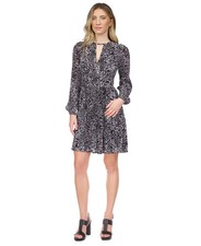 Michael Kors Women's Dress Sz S Animal-Print Pleated Mini