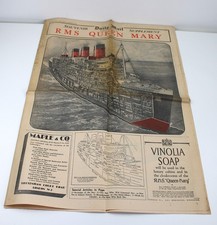 Daily Mail Souvenir March 1936 RMS Queen Mary Ship Cunard Launch White Star Line