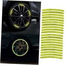 20PCS Car Wheel Stripe Reflective Stickers, Car Wheel Night Safety Green