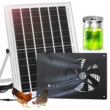 ladate Solar Exhaust Fan with Battery and 3H/6H Timer, High Small, 15w 1 Pack