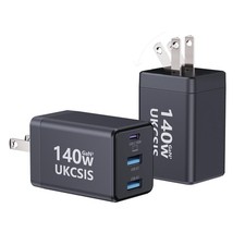 2Pack Mac Book Charger 140W USB C Fast Charger Foldable 3-Port Multi-Device F...