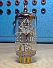 Röhre Telefunken ECC803S (E83CC ECC83)  stark geprüft RoeTest 1,37 / 1,72 mA