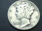 1944 MERCURY DIME FINE