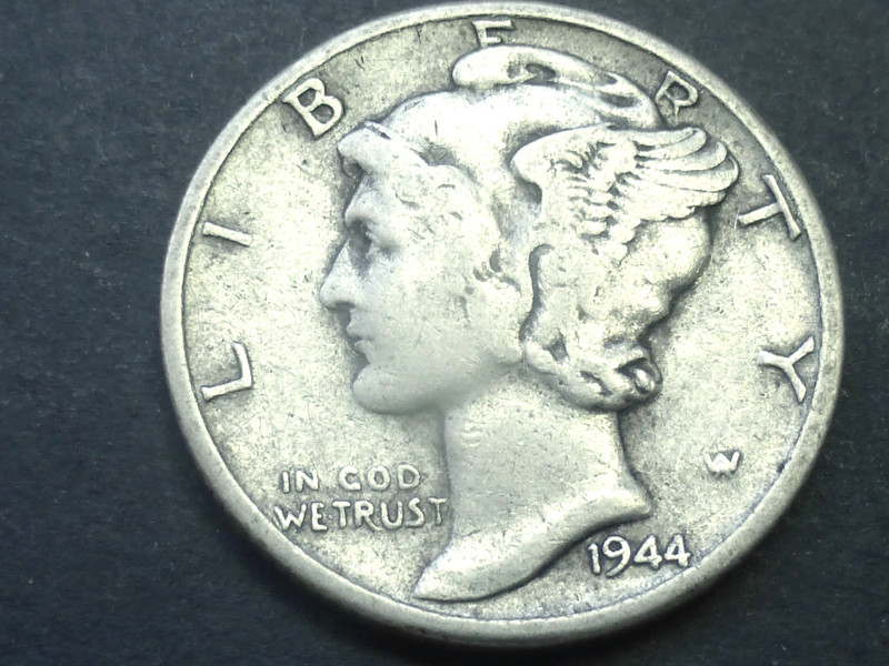 1944 MERCURY DIME FINE