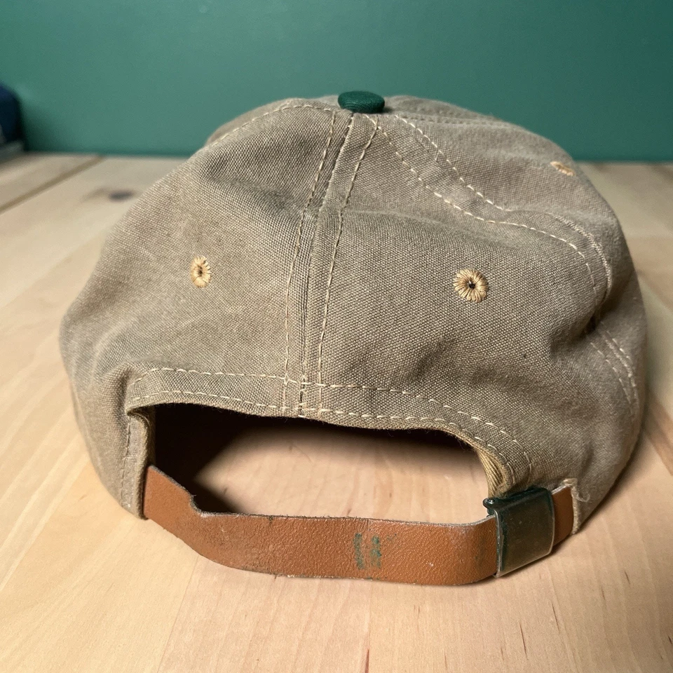 Gorra ajustable vintage Kangol hecha en EE. UU. ala verde lona marrón años 90 Y2K Foto 3 de 4